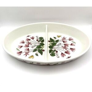 VINTAGE PORTMEIRION BOTANIC GARDEN OVAL DIVIDED SERVING DISH 11 IN